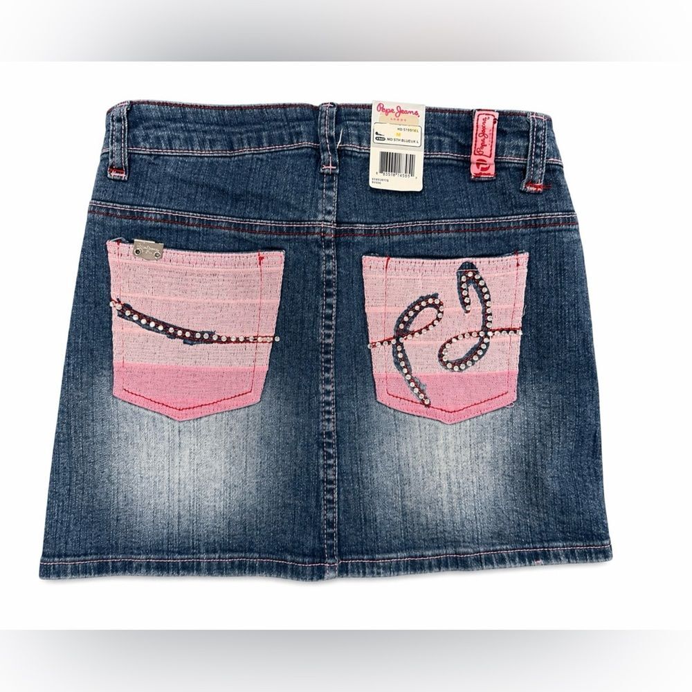Y2K Pepe Jeans Denim Mini Skirt Juniors size Medium Vintage NWT - Picture 2 of 6